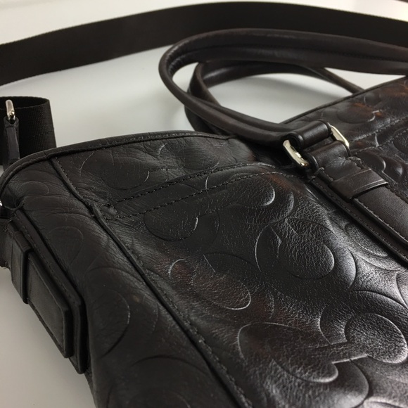 Coach Other - Coach 70253 Embossed Brown Leather Mens Bag